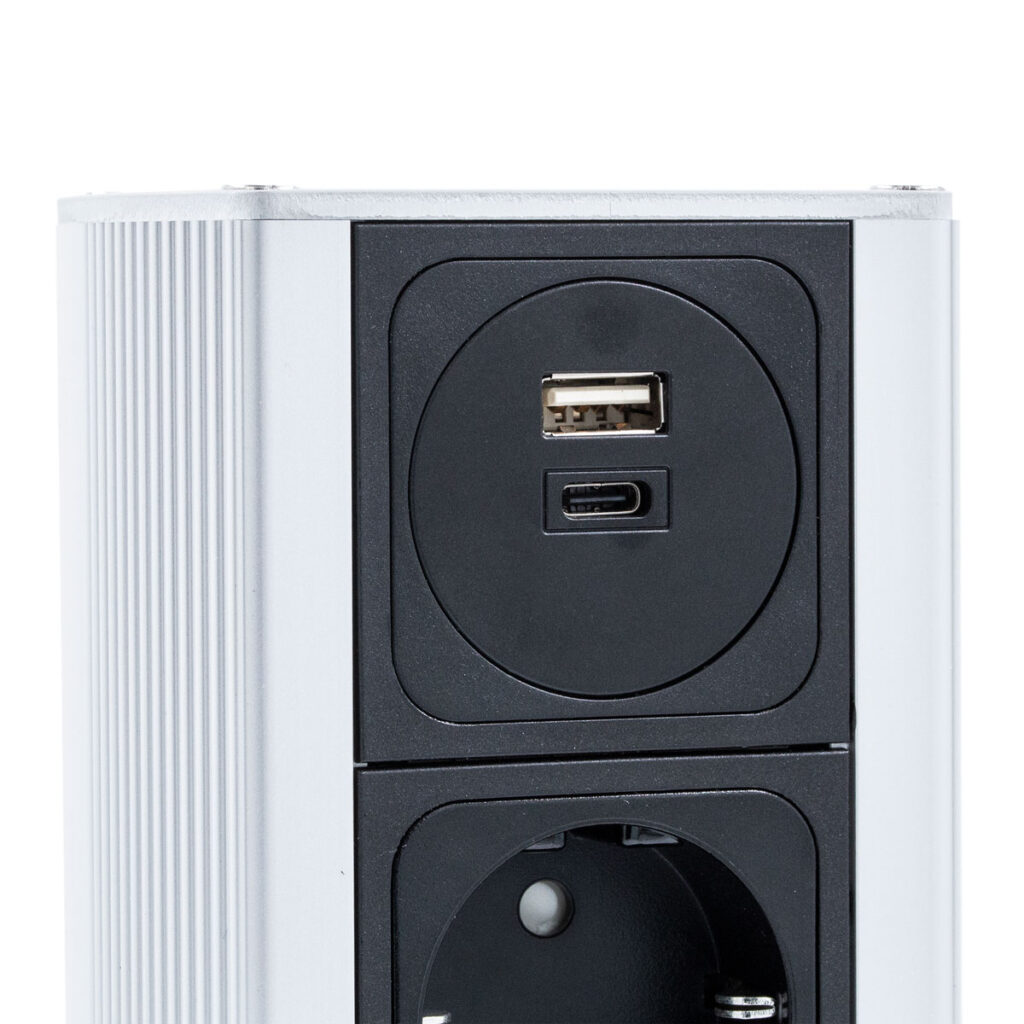 MAINS BLOCK MD06-EU USB-A/C ONOFF