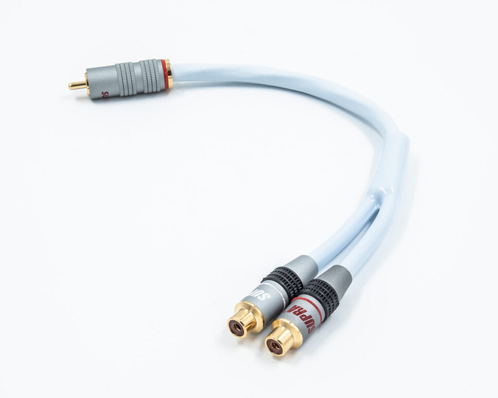 Y-LINK 1RCA-2RCA M-F BLUE 25CM